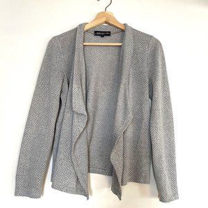 JONES NY light grey herringbone open cardigan